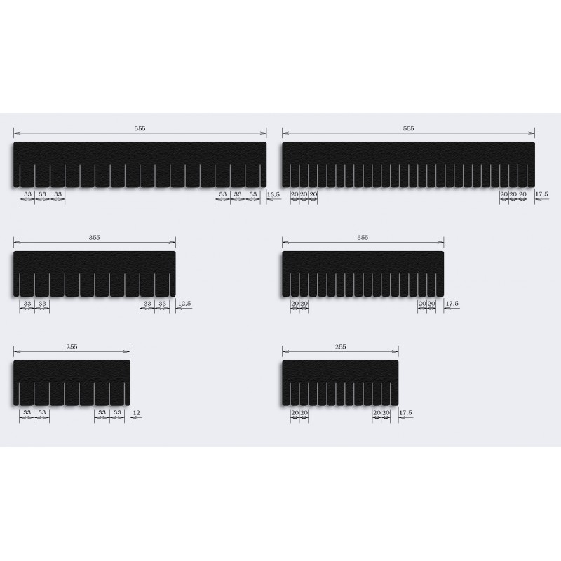 Cloison type peigne antistatique en fibre conductrice